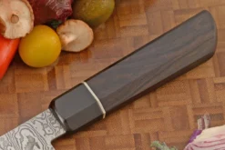 Damascus Chef's Knife (Gyuto) With African Blackwood - 8-1/2 In. -Optimal Knives Store 105817 5 x