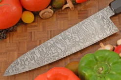 Damascus Chef's Knife (Gyuto) With African Blackwood - 8-1/2 In. -Optimal Knives Store 105817 6 x