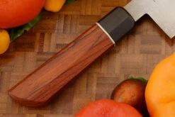Damascus Santoku (5-1/4 In.) With Cocobolo And Buffalo Horn -Optimal Knives Store 105818 3 x