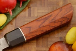 Damascus Santoku (5-1/4 In.) With Cocobolo And Buffalo Horn -Optimal Knives Store 105818 5 x