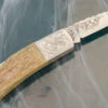 Engraved Backlock Folder With Giraffe Bone
