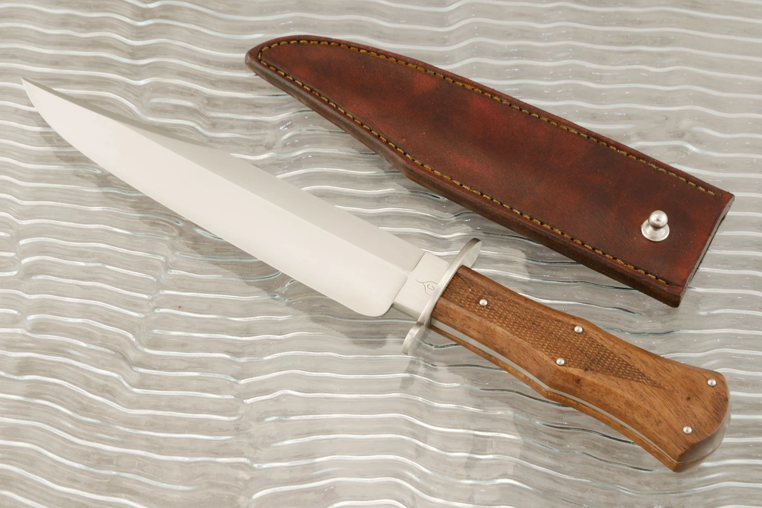 Sheffield Style Bowie With Checkered Black Walnut 1 Sheffield Style Bowie With Checkered Black Walnut