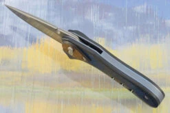 Kauai Pool Lock With Blue/Black Carbon Fiber And San Mai Damascus 7 Kauai Pool Lock With Blue/Black Carbon Fiber And San Mai Damascus -Optimal Knives Store 105901 3 x