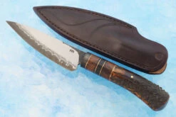 Utilitarian: San Mai Belt Knife With Ironwood And Stag