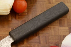 Damascus Chef's Knife (Gyuto) With Black Chatoyant FatCarbon, 8 Inch -Optimal Knives Store 105995 3 x