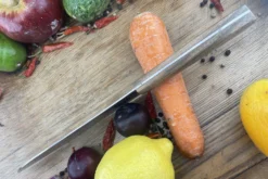 Chef's Knife (Santoku) With Pau Santo And O2 Carbon Steel -Optimal Knives Store 106013 3 x