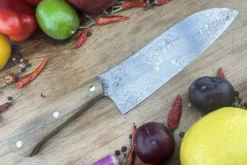 Chef's Knife (Santoku) With Pau Santo And O2 Carbon Steel -Optimal Knives Store 106013 4 x