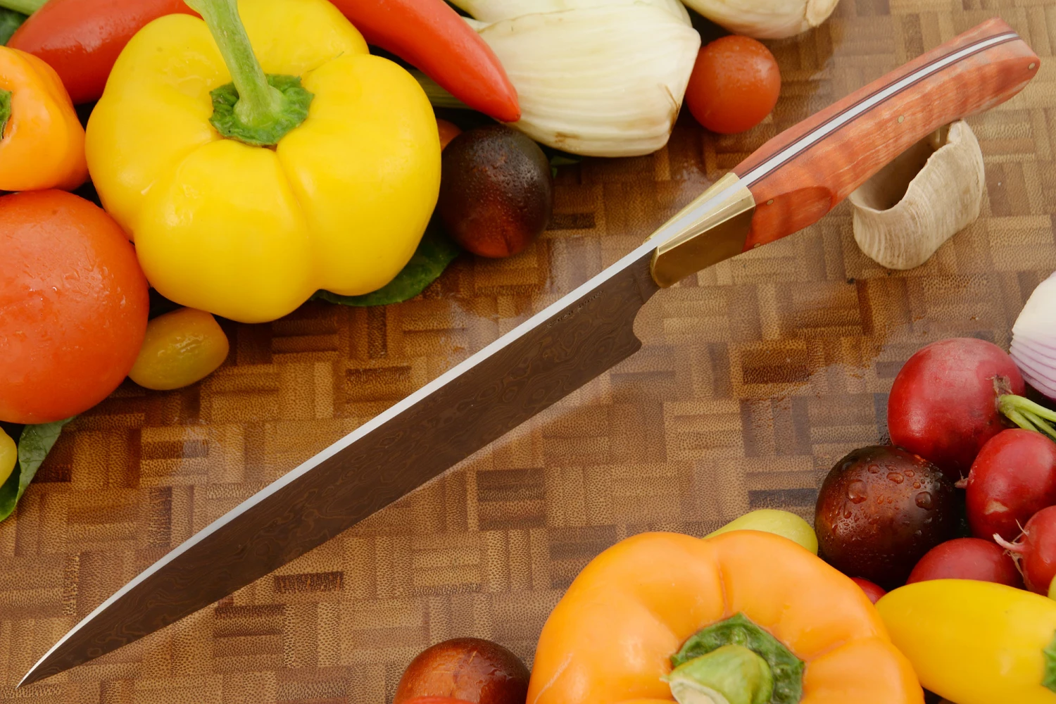 Damascus Chef's Knife (7-2/3") With Curly MapleBest Novice Kitchen Knife - Durban Easter Knife Show, 2022 4 Damascus Chef's Knife (7-2/3") With Curly MapleBest Novice Kitchen Knife - Durban Easter Knife Show, 2022 - Image 4