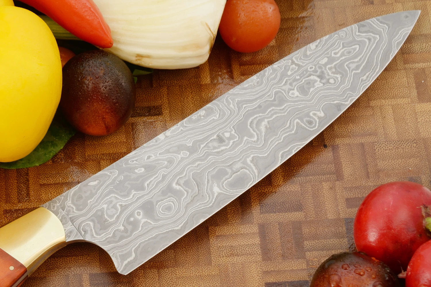 Damascus Chef's Knife (7-2/3") With Curly MapleBest Novice Kitchen Knife - Durban Easter Knife Show, 2022 6 Damascus Chef's Knife (7-2/3") With Curly MapleBest Novice Kitchen Knife - Durban Easter Knife Show, 2022 - Image 6