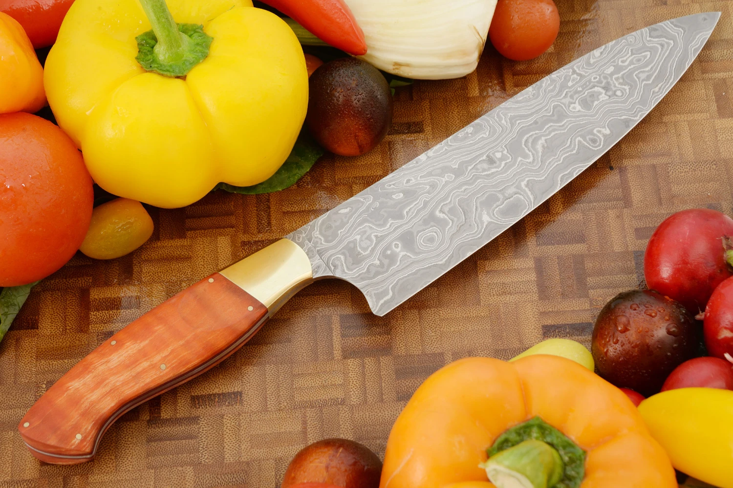 Damascus Chef's Knife (7-2/3") With Curly MapleBest Novice Kitchen Knife - Durban Easter Knife Show, 2022 7 Damascus Chef's Knife (7-2/3") With Curly MapleBest Novice Kitchen Knife - Durban Easter Knife Show, 2022 - Image 7