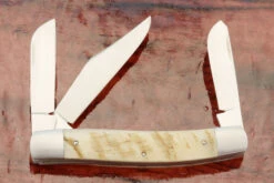 Three Blade Stockman Slipjoint With Sheep Horn -Optimal Knives Store 106127 4 x