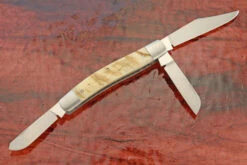 Three Blade Stockman Slipjoint With Sheep Horn -Optimal Knives Store 106127 5 x