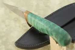 Drop Point Hunter With Curly Maple -Optimal Knives Store 106137 3 x