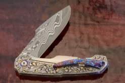 Engraved Boudicca Full Dress Flipper With Damacore, Timascus, And Twin Pockets Meteorite (Ceramic IKBS) -Optimal Knives Store 106162 5 x