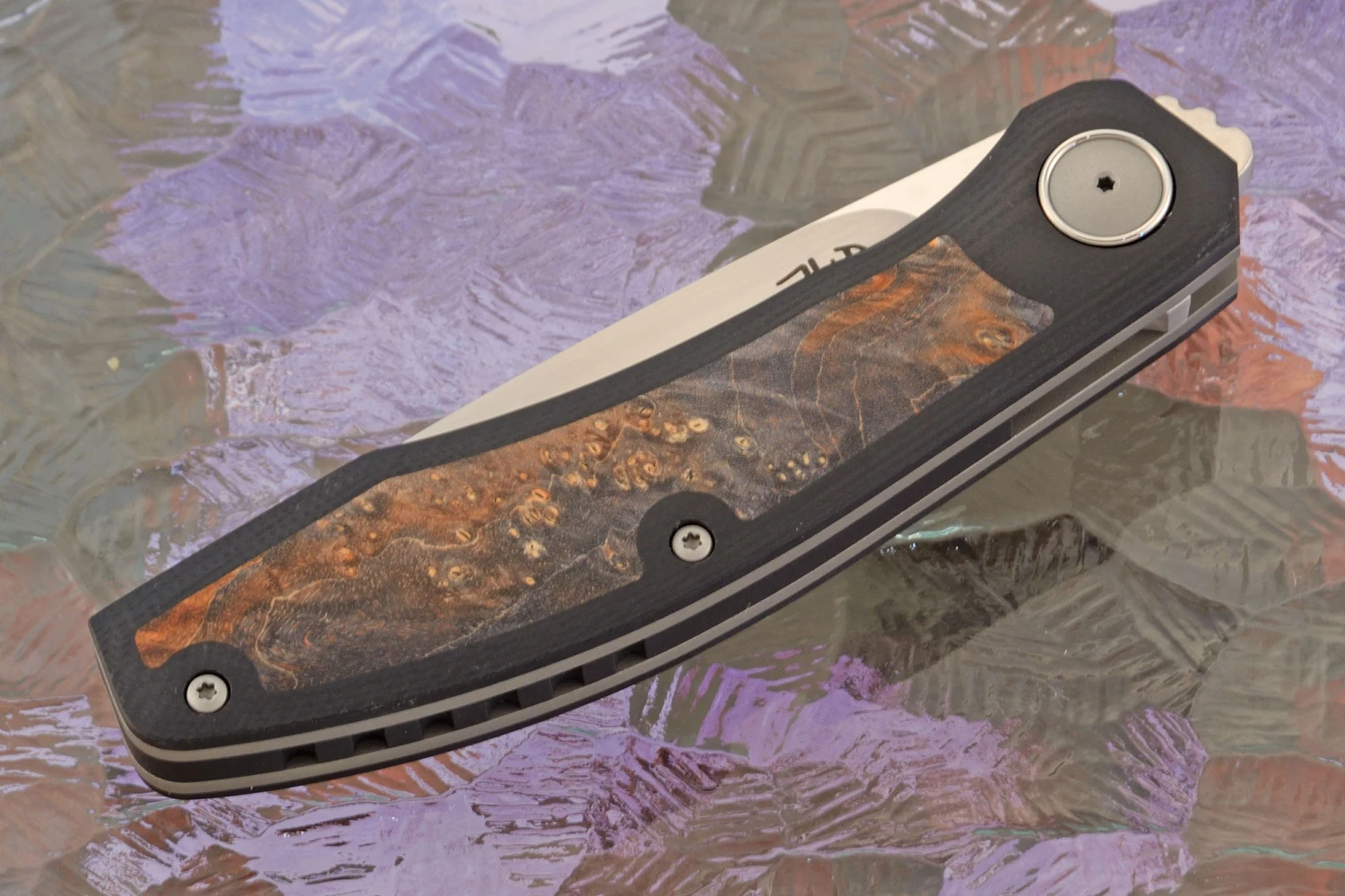 A7 Front Flipper With Maple Burl - M390 2 A7 Front Flipper With Maple Burl - M390 - Image 2