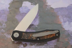 A7 Front Flipper With Maple Burl - M390 8 A7 Front Flipper With Maple Burl - M390 -Optimal Knives Store 106192 4 x
