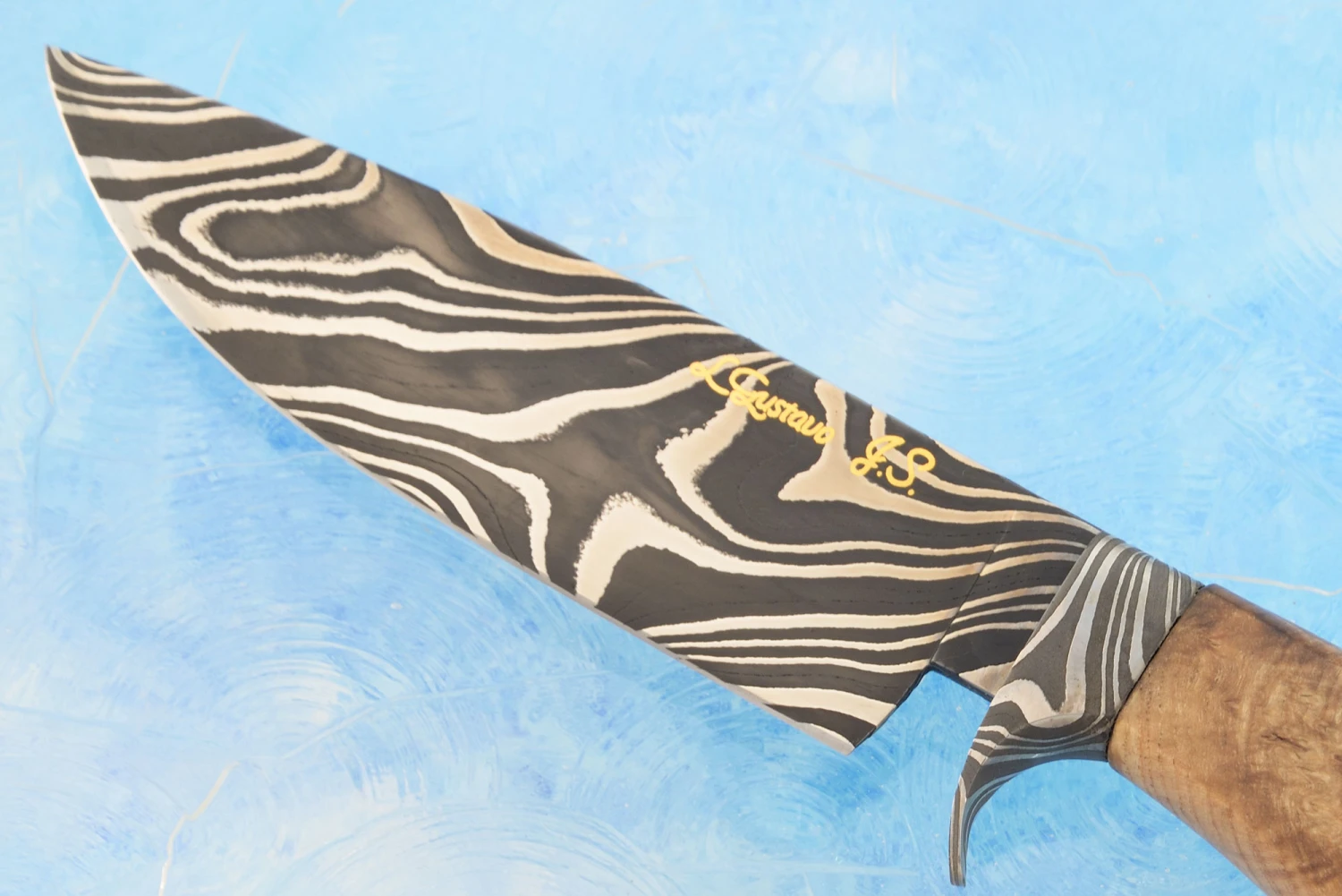 Twist Damascus Hunter With Thuya Burl 3 Twist Damascus Hunter With Thuya Burl - Image 3