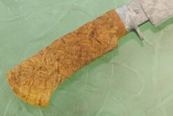Mosaic Damascus Hunter With Carved Black Ash Burl -Optimal Knives Store 106211 5 x