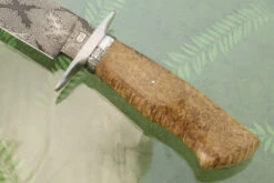 Mosaic Damascus Bowie With Golden Amboyna Burl -Optimal Knives Store 106218 3 x