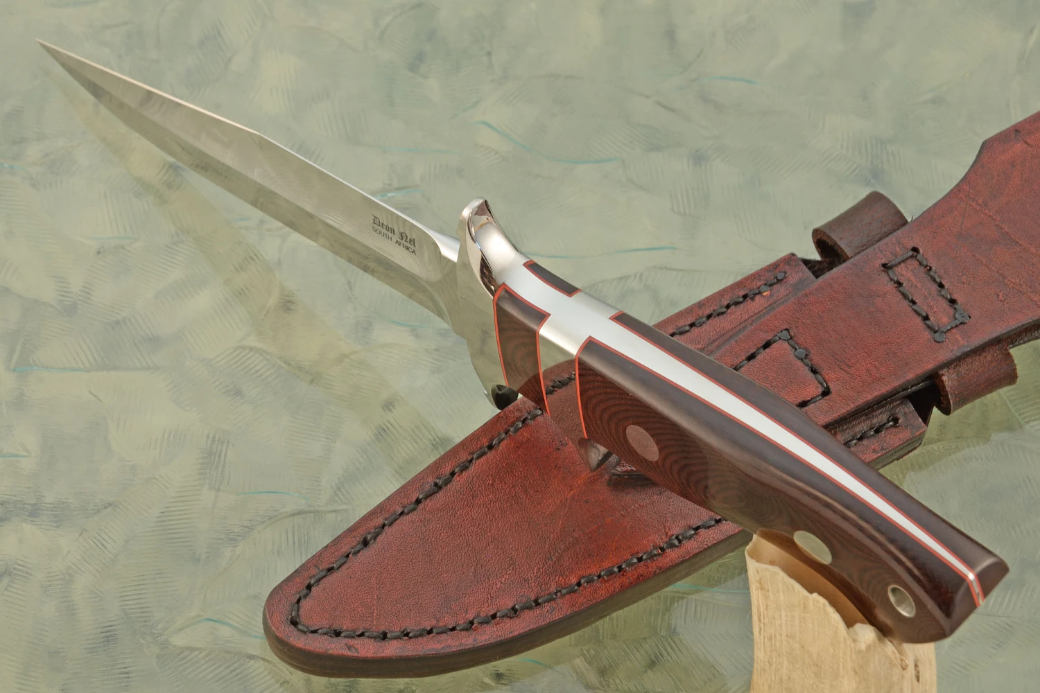 Loveless Style Sub-Hilt (5-1/2") With Maroon Micarta 3 Loveless Style Sub-Hilt (5-1/2") With Maroon Micarta - Image 3