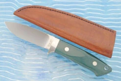 Loveless Drop Point Hunter (4") With Emerald Green Micarta