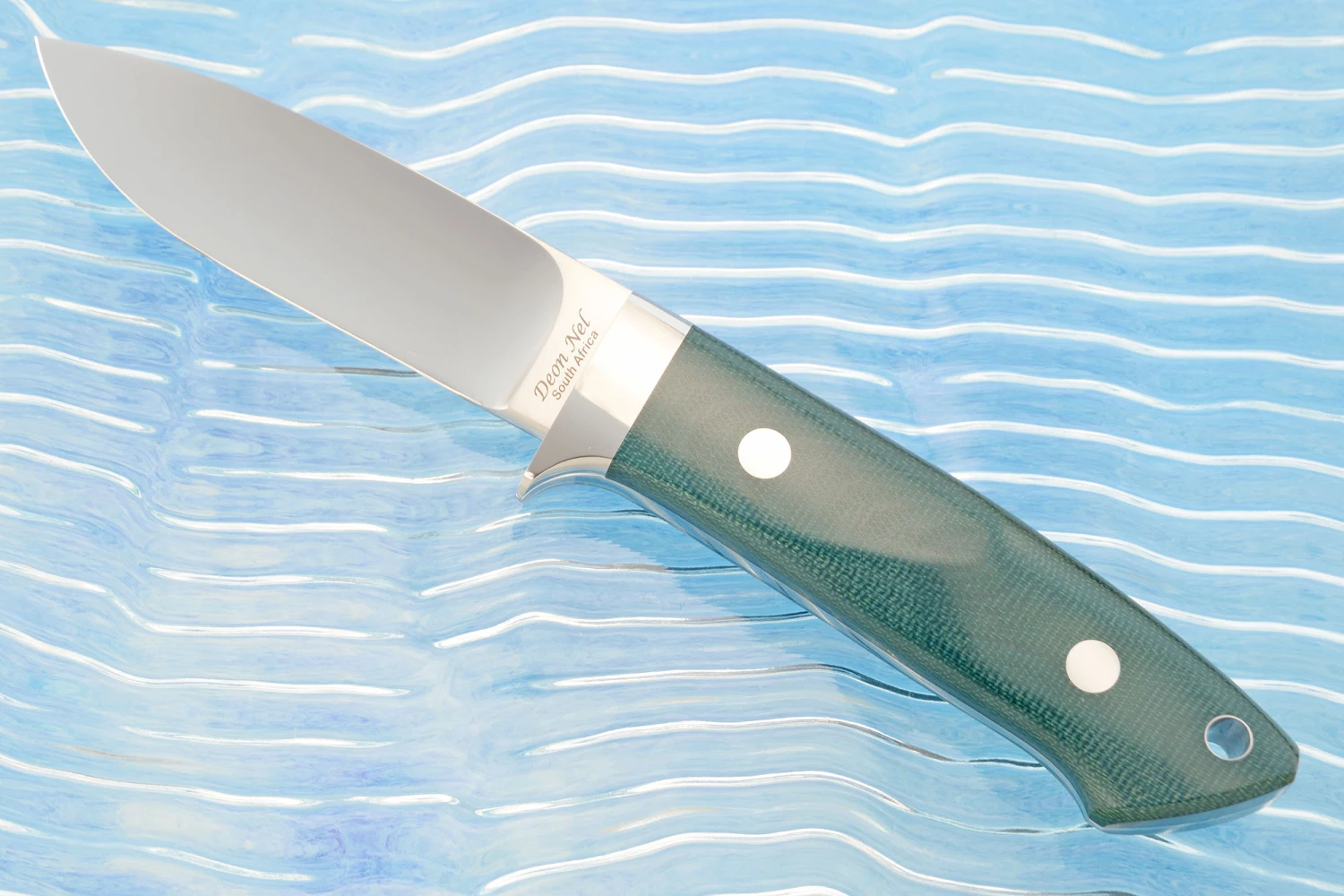 Loveless Drop Point Hunter (4") With Emerald Green Micarta 2 Loveless Drop Point Hunter (4") With Emerald Green Micarta - Image 2