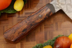 Mosaic Damascus Bunka (Chef's Knife) With Ironwood -- 7-1/2 In. -Optimal Knives Store 106243 5 x