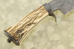 Mosaic Damascus Bowie With Mammoth Ivory And Zirconium -Optimal Knives Store 106246 5 x