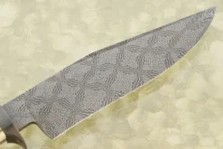 Mosaic Damascus Bowie With Mammoth Ivory And Zirconium -Optimal Knives Store 106246 6 x