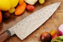 Mosaic Damascus Chef's Knife (8-1/4 In.) With Ironwood -Optimal Knives Store 106248 6 x