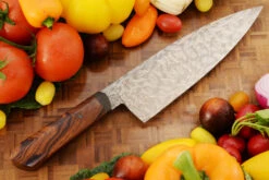Mosaic Damascus Chef's Knife (8-1/4 In.) With Ironwood -Optimal Knives Store 106248 7 x