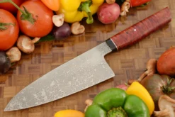 Chef's Knife (7-1/4") With Ringed Gidgee - 80CrV2 Carbon Steel -Optimal Knives Store 106250 6 x