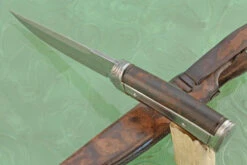 Damascus Hunter With Desert Ironwood -Optimal Knives Store 106277 5 x