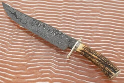 Damascus Bowie With Stag