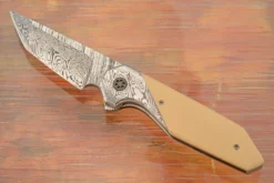 Laterus Flipper With Vintage Micarta And Damascus