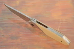 Laterus Flipper With Vintage Micarta And Damascus 10 Laterus Flipper With Vintage Micarta And Damascus -Optimal Knives Store 106336 4 x