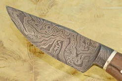 Integral Damascus Field Knife With Dinosaur Bone 10 Integral Damascus Field Knife With Dinosaur Bone -Optimal Knives Store 106391 3 x