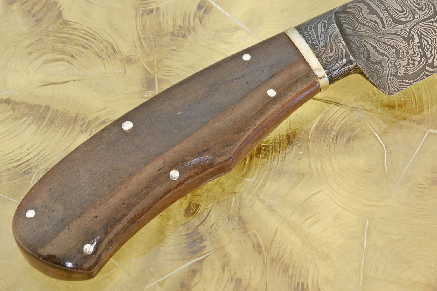 Integral Damascus Field Knife With Dinosaur Bone 6 Integral Damascus Field Knife With Dinosaur Bone - Image 6