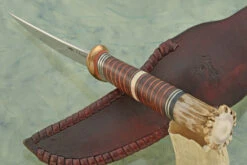 Scagel Style Hunter With Crown Stag And Mammoth Ivory 9 Scagel Style Hunter With Crown Stag And Mammoth Ivory -Optimal Knives Store 106426 4 x