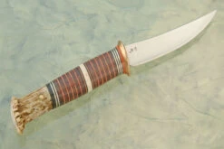 Scagel Style Hunter With Crown Stag And Mammoth Ivory 11 Scagel Style Hunter With Crown Stag And Mammoth Ivory -Optimal Knives Store 106426 6 x