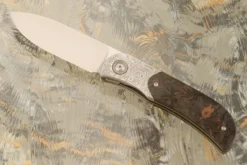 LEXK Plus Front Flipper With Copper Dark Matter FatCarbon, And Damascus - M390