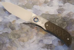 LEXK Plus Front Flipper With Carbon Fiber, Damascus, And Timascus - M390