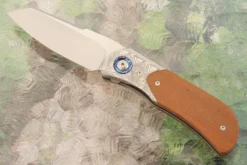 EXK Plus Front Flipper With Micarta, Timascus, And Damasteel - M390 (Ceramic Pivot)