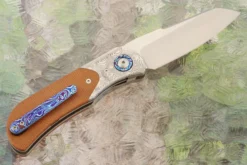 EXK Plus Front Flipper With Micarta, Timascus, And Damasteel - M390 (Ceramic Pivot) -Optimal Knives Store 106457 5 x