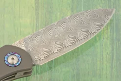 EXK Plus Front Flipper With Micarta And Timascus - Damasteel -Optimal Knives Store 106458 6 x