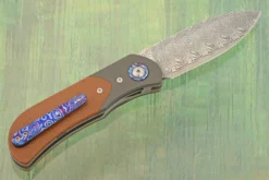 EXK Plus Front Flipper With Micarta And Timascus - Damasteel -Optimal Knives Store 106458 7 x