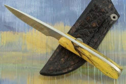 Caping Knife With Spalted Maple - S35VN -Optimal Knives Store 106480 3 x