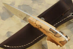 Drop Point Hunter With Spalted Oak -Optimal Knives Store 106490 3 x