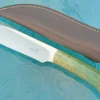 Large Drop Point Hunter With Spalted Curly Maple