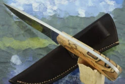 Drop Point Big Game Hunter With Spalted Oak -Optimal Knives Store 106524 3 x